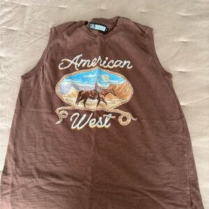 Cowgirl Brown American West Tank Top
